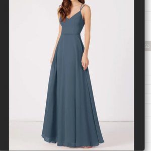 Azazie Janine Bridesmaid Dress, Neptune, A0, Short - image 1